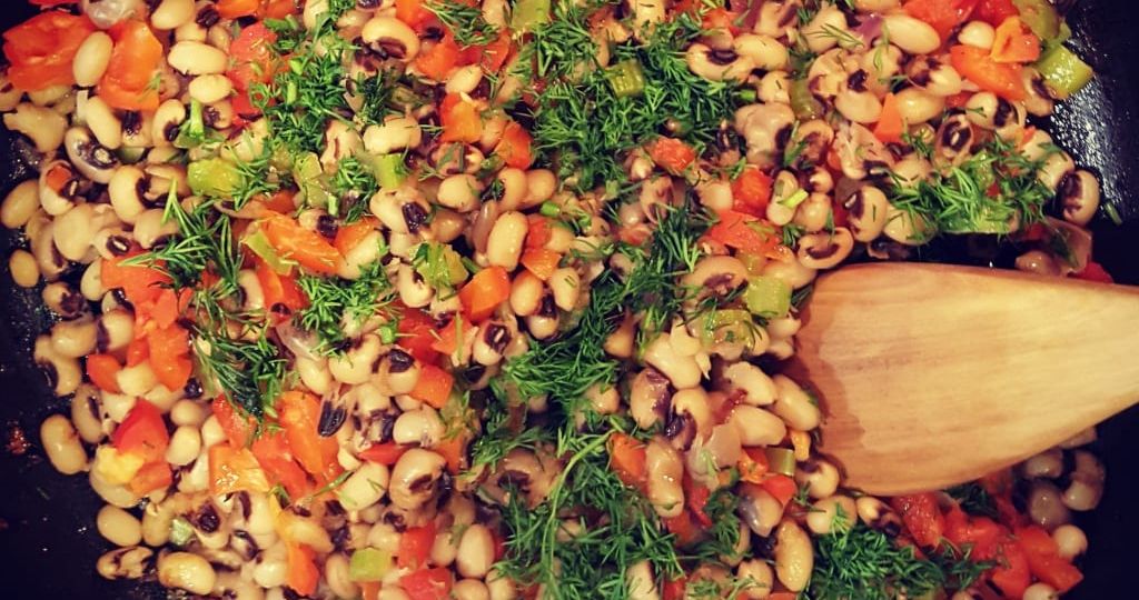 Black-Eyed Peas with Roasted Red Pepper and Dill