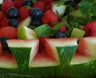 Watermelon 'Basket' of Fresh Fruit Salad