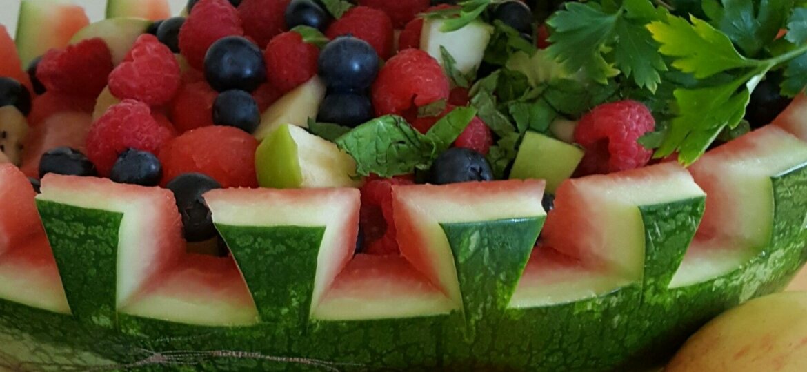 Watermelon 'Basket' of Fresh Fruit Salad